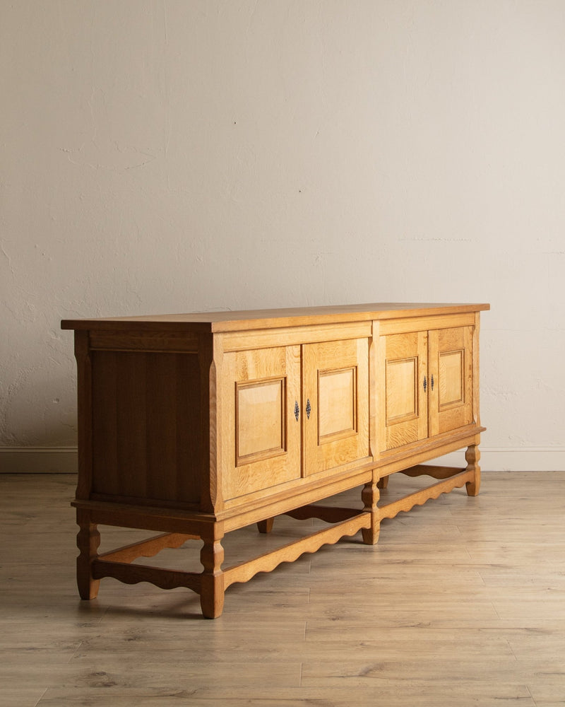 92" Danish Oak Sideboard w/ Wavy Apron by Henning Kjaernulf, 1970s's - Lone Fox