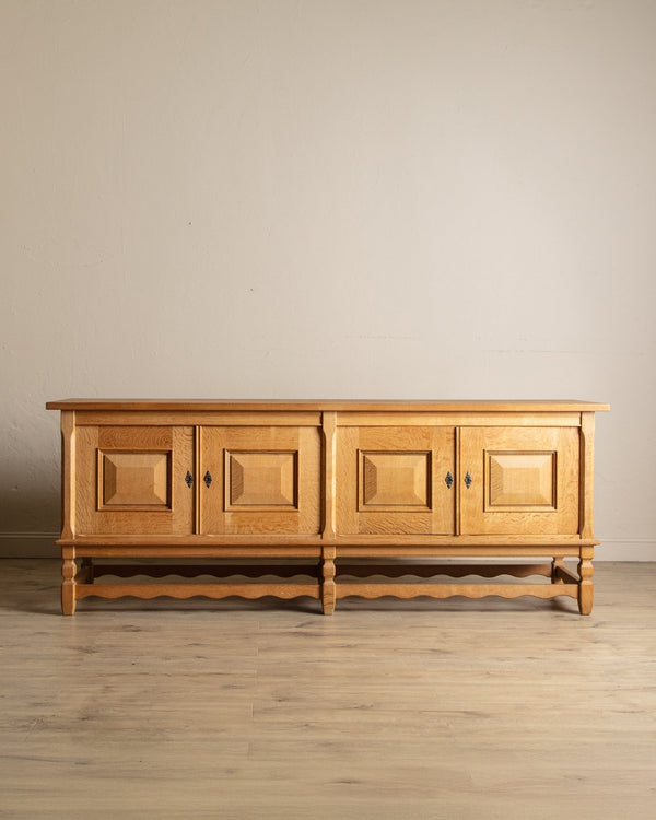 92" Danish Oak Sideboard w/ Wavy Apron by Henning Kjaernulf, 1970s's - Lone Fox
