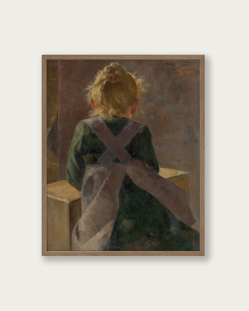 "Blonde Girl in Apron" Art Print