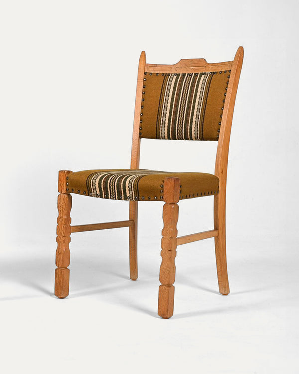 Upholstered Oak Dining Chairs (Set of 5)