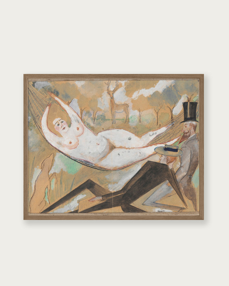 "In a hammock (1917)" Art Print