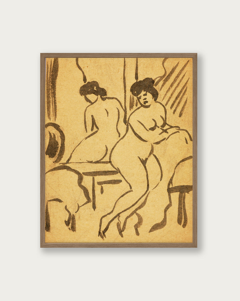"Sitting female" Art Print