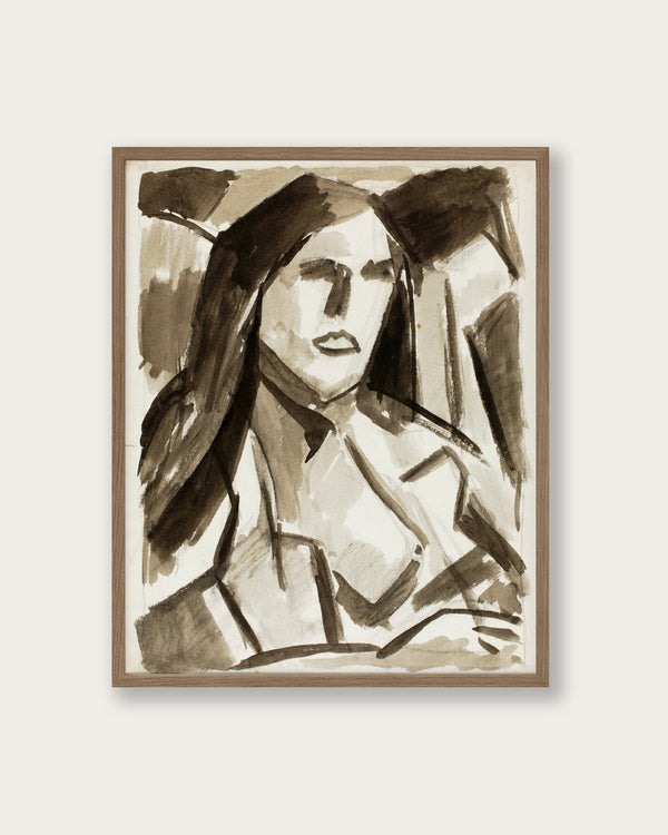 "Sketch of woman head" Art Print