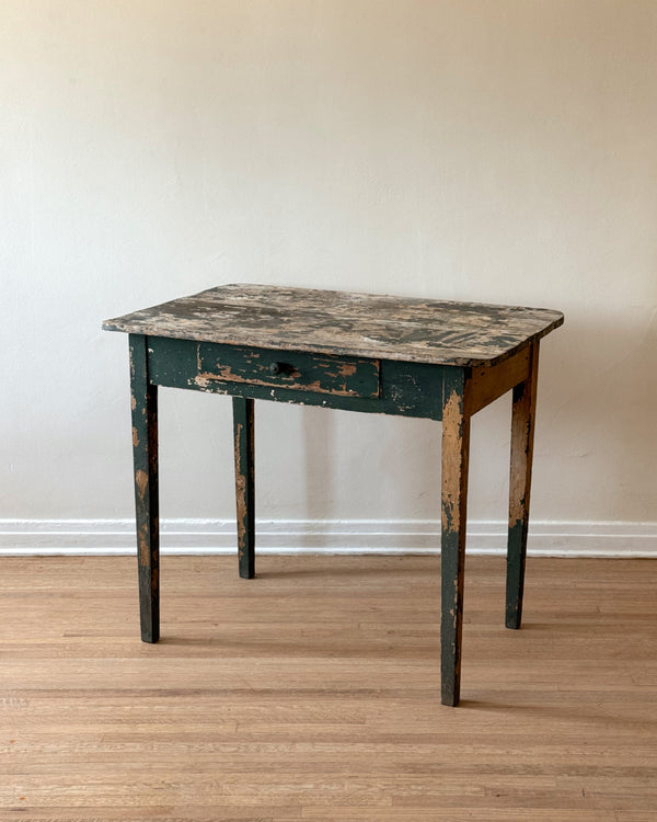 19th Century Green Painted Prep Table