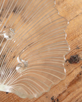 Footed Fluted Glass Shell Bowl, European, Mid-20th Century