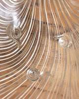 Footed Fluted Glass Shell Bowl, European, Mid-20th Century