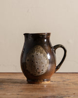 Round Studio Pottery Pitcher with Circular Details, United States, 1970s
