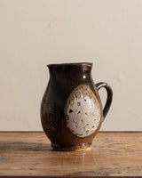 Round Studio Pottery Pitcher with Circular Details, United States, 1970s