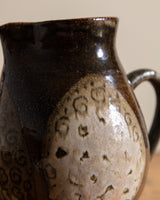 Round Studio Pottery Pitcher with Circular Details, United States, 1970s
