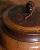 Short Round Lidded Studio Pottery Bowl, United States, 1970s