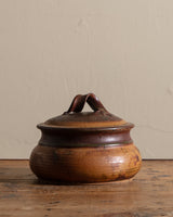 Short Round Lidded Studio Pottery Bowl, United States, 1970s