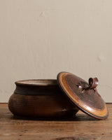 Short Round Lidded Studio Pottery Bowl, United States, 1970s