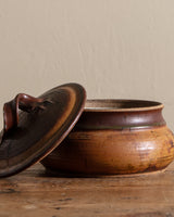 Short Round Lidded Studio Pottery Bowl, United States, 1970s