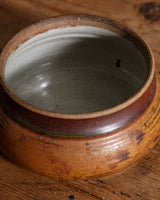 Short Round Lidded Studio Pottery Bowl, United States, 1970s