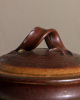 Short Round Lidded Studio Pottery Bowl, United States, 1970s