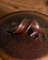 Short Round Lidded Studio Pottery Bowl, United States, 1970s