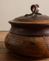 Short Round Lidded Studio Pottery Bowl, United States, 1970s
