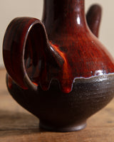 Red Drippy Studio Pottery Teapot, Signed, United States, 1970s