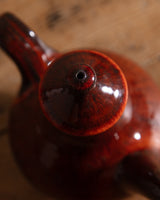 Red Drippy Studio Pottery Teapot, Signed, United States, 1970s