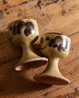 Handpainted Studio Pottery Chalices, Signed, Set of 2, United States, 1970s