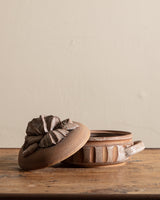 Terracotta Shell Lidded Studio Pottery Bowl, Signed, United States, 1970s