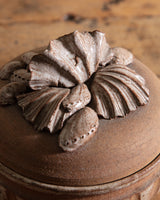 Terracotta Shell Lidded Studio Pottery Bowl, Signed, United States, 1970s