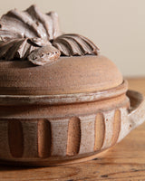 Terracotta Shell Lidded Studio Pottery Bowl, Signed, United States, 1970s