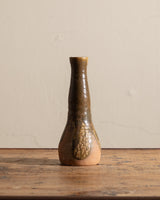 Tall Green Drippy Terracotta Studio Vase, Signed, United States, 1970s