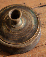 Round Studio Pottery Lidded Bowl with Tall Handle, Signed, United States, 1970s