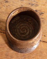 Set of 2 Short Brown Speckled Studio Pottery Chalices, 1970s