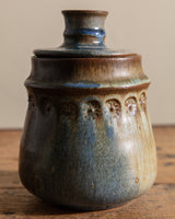 Lidded Embossed Studio Pottery Jar, United States, 1970s