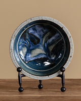 Studio Pottery Blue Swirl Bowl, Signed, United States, 1970s