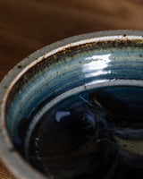 Studio Pottery Blue Swirl Bowl, Signed, United States, 1970s