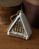 A - Frame Cabin Glass Ornaments - Lone Fox