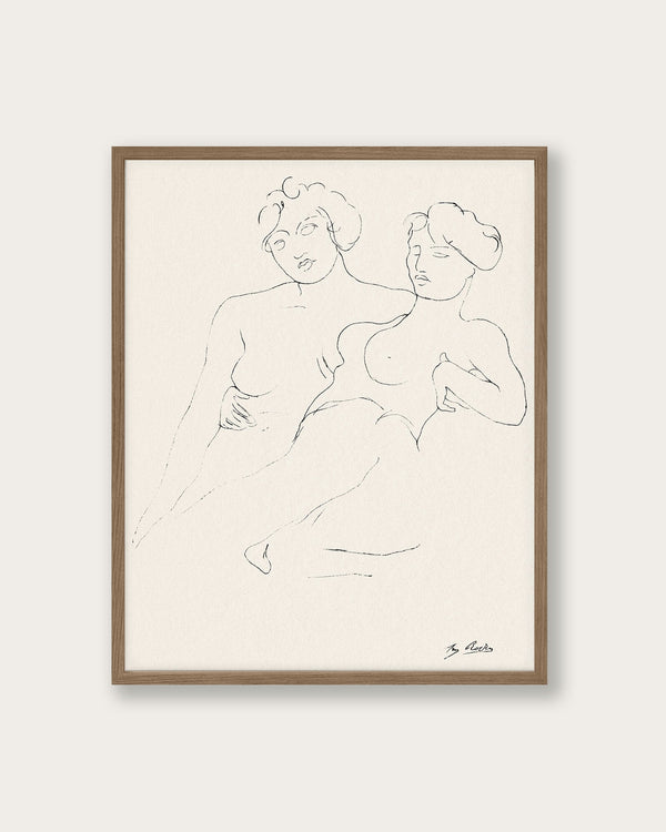 "A Sketch of Two Women" Art Print - Lone Fox