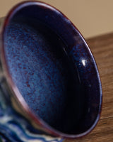 Abstract Blue and Green Painted Studio Pottery Bowl, 1970s - Lone Fox