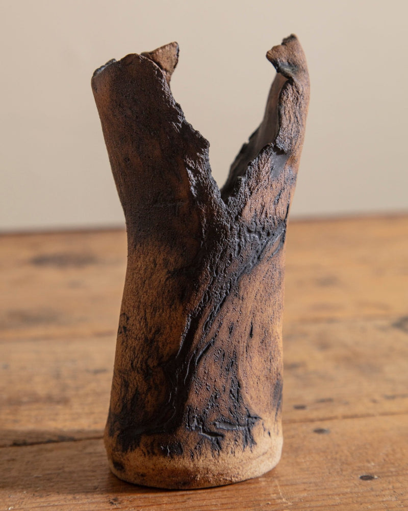 Abstract Brown/Black Organic Edge Vase - Lone Fox