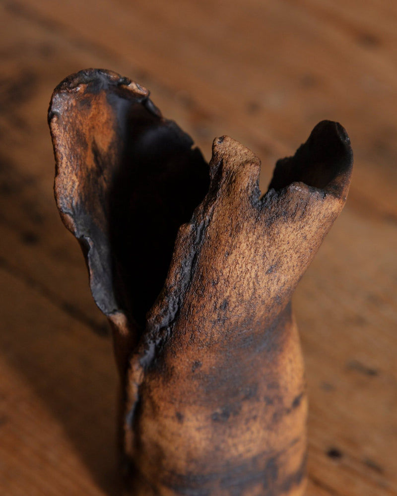 Abstract Brown/Black Organic Edge Vase - Lone Fox