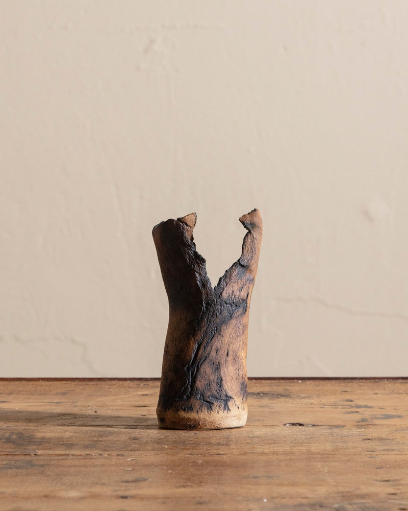 Abstract Brown/Black Organic Edge Vase - Lone Fox