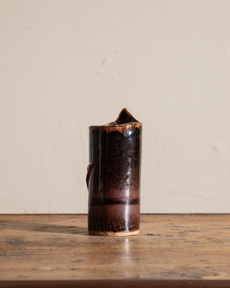 Abstract Foliage Studio Pottery Vase, Signed - Lone Fox