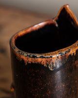Abstract Foliage Studio Pottery Vase, Signed - Lone Fox