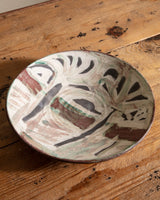 Abstract Hand Painted Studio Serving Dish, Signed - Lone Fox