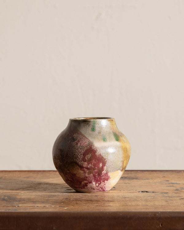 Abstract Studio Pottery Painted Vase, Signed - Lone Fox