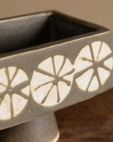 Abstract Studio Pottery Rectangle Pedestal Vase, 1970s - Lone Fox