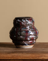 Abstract Studio Pottery Rounded Vase, American, 1970's - Lone Fox
