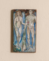 Adam & Eve Folk Style Oil Painting, 1960's - Lone Fox