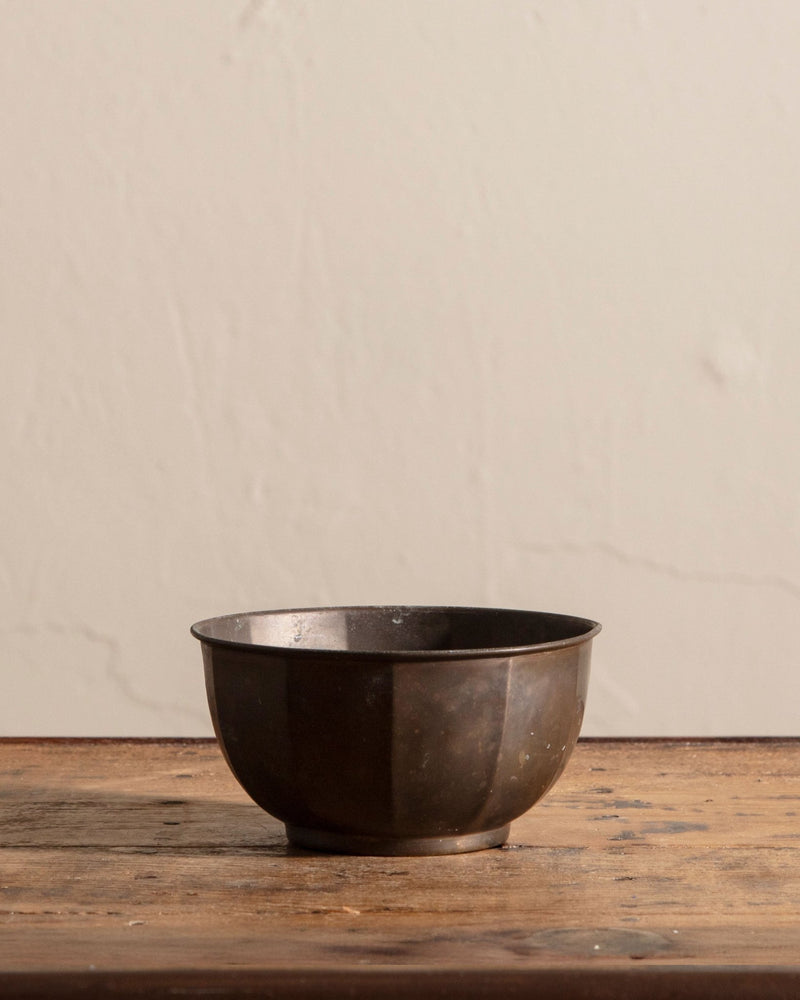 Aged Brass Faceted Bowl - Lone Fox