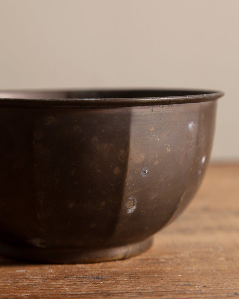 Aged Brass Faceted Bowl - Lone Fox