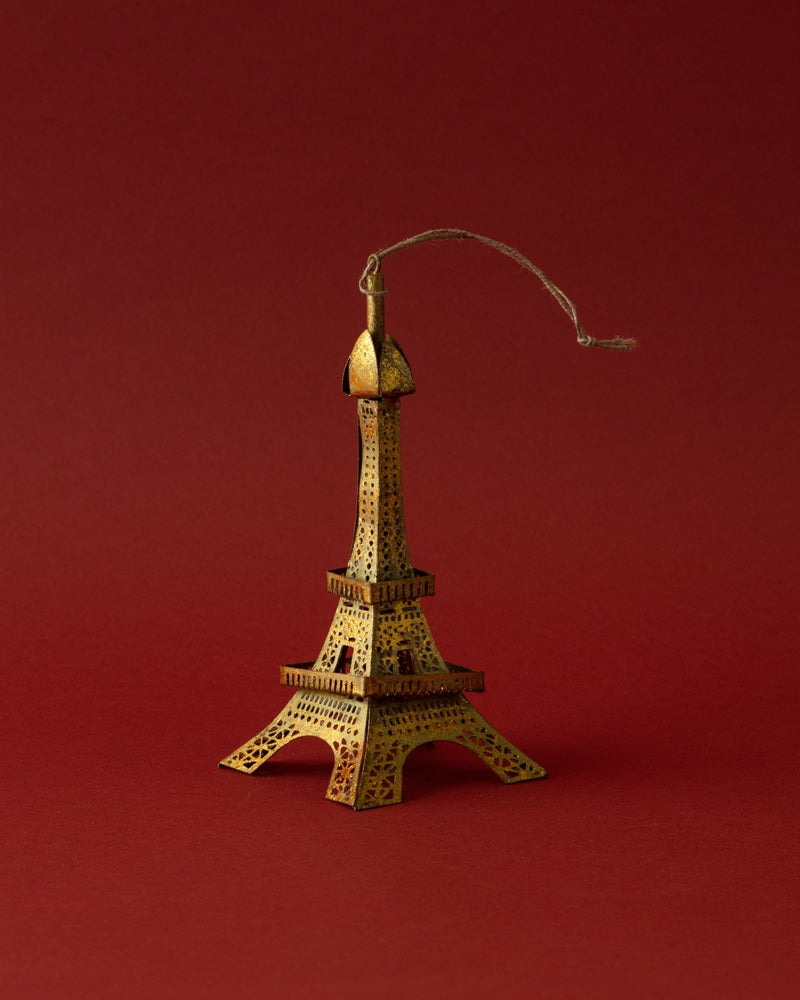 Aged Gold Eiffel Tower Ornament - Lone Fox