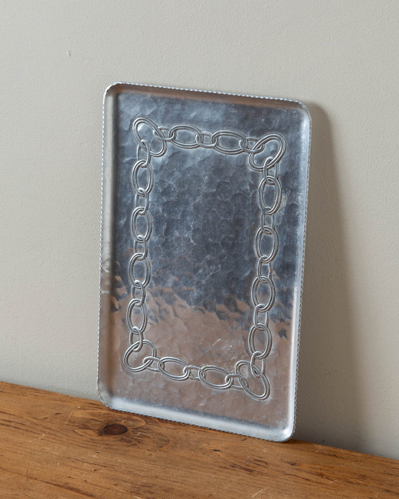 Aluminum Tray w/ Chain Detailing, Signed - Lone Fox